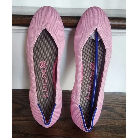 NIB Rothy’s The Daily Round Toe Flat RARE RETIRED COLOR-Size 7-Begonia Pink - Picture 1 of 15